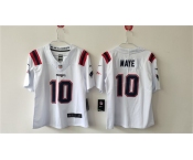 Women's New England Patriots #10 Drake Maye 2024 Draft White Vapor Untouchable Limited Football Stitched Jersey