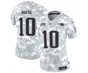 Women's New England Patriots #10 Drake Maye 2024 F.U.S.E Arctic Camo Salute To Service Limited Stitched Jersey