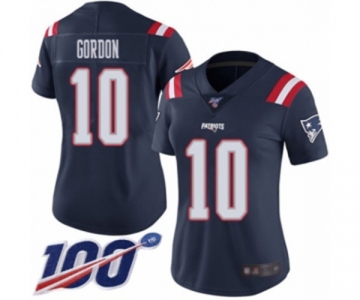 Women's New England Patriots #10 Josh Gordon Limited Navy Blue Rush Vapor Untouchable 100th Season Football Jersey