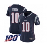 Women's New England Patriots #10 Josh Gordon Navy Blue Team Color Vapor Untouchable Limited Player 100th Season Football Jersey