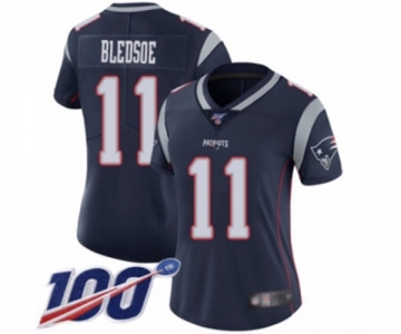 Women's New England Patriots #11 Drew Bledsoe Navy Blue Team Color Vapor Untouchable Limited Player 100th Season Football Jersey