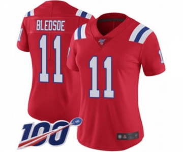 Women's New England Patriots #11 Drew Bledsoe Red Alternate Vapor Untouchable Limited Player 100th Season Football Jersey