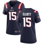 Women's New England Patriots #15 Ezekiel Elliott Navy Stitched Jersey