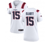 Women's New England Patriots #15 Ezekiel Elliott White Stitched Jersey