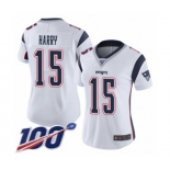 Women's New England Patriots #15 N'Keal Harry White Vapor Untouchable Limited Player 100th Season Football Jersey