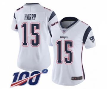 Women's New England Patriots #15 N'Keal Harry White Vapor Untouchable Limited Player 100th Season Football Jersey