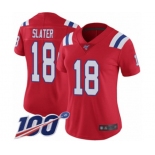 Women's New England Patriots #18 Matthew Slater Red Alternate Vapor Untouchable Limited Player 100th Season Football Jersey