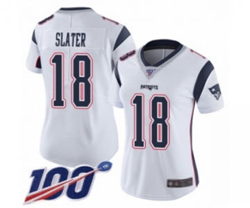 Women's New England Patriots #18 Matthew Slater White Vapor Untouchable Limited Player 100th Season Football Jersey