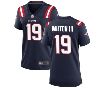 Women's New England Patriots #19 Joe Milton III 2024 Navy Stitched Jersey