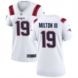 Women's New England Patriots #19 Joe Milton III 2024 White Football Stitched Jersey