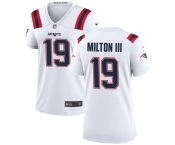 Women's New England Patriots #19 Joe Milton III 2024 White Football Stitched Jersey