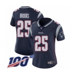 Women's New England Patriots #25 Terrence Brooks Navy Blue Team Color Vapor Untouchable Limited Player 100th Season Football Jersey