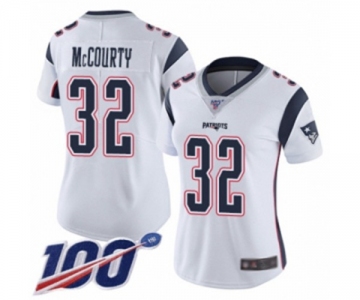 Women's New England Patriots #32 Devin McCourty White Vapor Untouchable Limited Player 100th Season Football Jersey