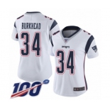 Women's New England Patriots #34 Rex Burkhead White Vapor Untouchable Limited Player 100th Season Football Jersey