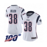 Women's New England Patriots #38 Brandon Bolden White Vapor Untouchable Limited Player 100th Season Football Jersey