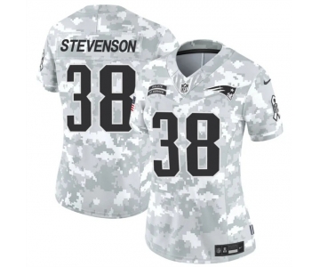 Women's New England Patriots #38 Rhamondre Stevenson 2024 F.U.S.E Arctic Camo Salute To Service Limited Stitched Jersey