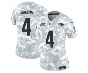 Women's New England Patriots #4 Antonio Gibson 2024 F.U.S.E Arctic Camo Salute To Service Limited Stitched Jersey