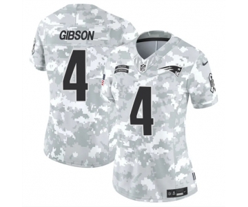 Women's New England Patriots #4 Antonio Gibson 2024 F.U.S.E Arctic Camo Salute To Service Limited Stitched Jersey