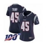 Women's New England Patriots #45 Donald Trump Navy Blue Team Color Vapor Untouchable Limited Player 100th Season Football Jersey