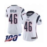 Women's New England Patriots #46 James Develin White Vapor Untouchable Limited Player 100th Season Football Jersey