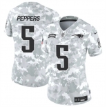 Women's New England Patriots #5 Jabrill Peppers 2024 F.U.S.E Arctic Camo Salute To Service Limited Stitched Jersey