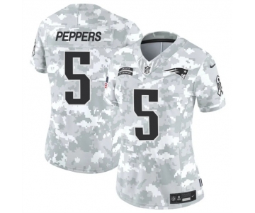 Women's New England Patriots #5 Jabrill Peppers 2024 F.U.S.E Arctic Camo Salute To Service Limited Stitched Jersey