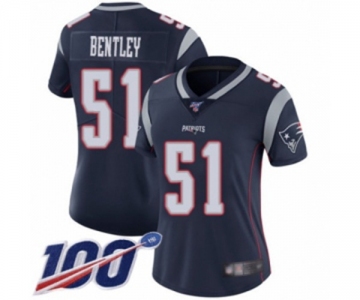 Women's New England Patriots #51 Ja'Whaun Bentley Navy Blue Team Color Vapor Untouchable Limited Player 100th Season Football Jersey