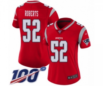 Women's New England Patriots #52 Elandon Roberts Limited Red Inverted Legend 100th Season Football Jersey