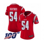 Women's New England Patriots #54 Dont'a Hightower Limited Red Inverted Legend 100th Season Football Jersey