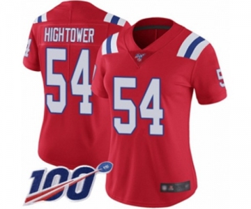 Women's New England Patriots #54 Dont'a Hightower Red Alternate Vapor Untouchable Limited Player 100th Season Football Jersey