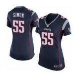 Women's New England Patriots #55 John Simon Game Navy Blue Team Color Football Jersey