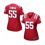 Women's New England Patriots #55 John Simon Game Red Alternate Football Jersey