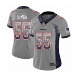 Women's New England Patriots #55 John Simon Limited Gray Rush Drift Fashion Football Jersey