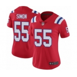 Women's New England Patriots #55 John Simon Red Alternate Vapor Untouchable Limited Player Football Jersey