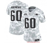 Women's New England Patriots #60 David Andrews 2024 F.U.S.E Arctic Camo Salute To Service Limited Stitched Jersey