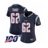 Women's New England Patriots #62 Joe Thuney Navy Blue Team Color Vapor Untouchable Limited Player 100th Season Football Jersey