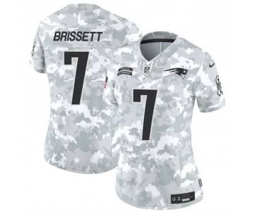 Women's New England Patriots #7 Jacoby Brissett 2024 F.U.S.E Arctic Camo Salute To Service Limited Stitched Jersey