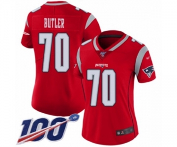 Women's New England Patriots #70 Adam Butler Limited Red Inverted Legend 100th Season Football Jersey