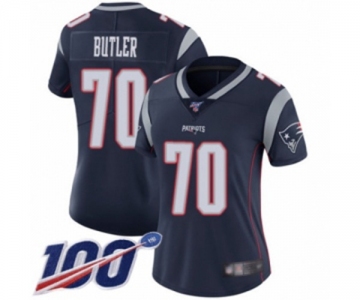 Women's New England Patriots #70 Adam Butler Navy Blue Team Color Vapor Untouchable Limited Player 100th Season Football Jersey