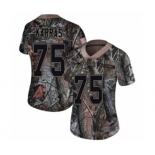 Women's New England Patriots #75 Ted Karras Camo Rush Realtree Limited Football Jersey