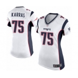 Women's New England Patriots #75 Ted Karras Game White Football Jersey