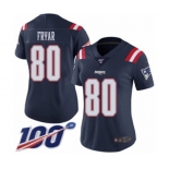 Women's New England Patriots #80 Irving Fryar Limited Navy Blue Rush Vapor Untouchable 100th Season Football Jersey