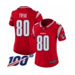 Women's New England Patriots #80 Irving Fryar Limited Red Inverted Legend 100th Season Football Jersey