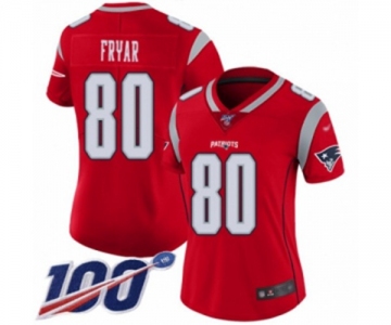 Women's New England Patriots #80 Irving Fryar Limited Red Inverted Legend 100th Season Football Jersey