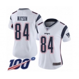 Women's New England Patriots #84 Benjamin Watson White Vapor Untouchable Limited Player 100th Season Football Jersey