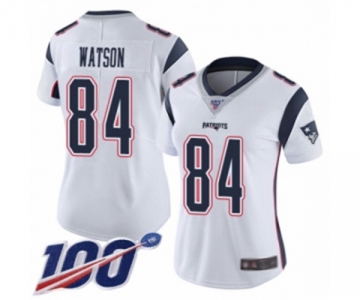 Women's New England Patriots #84 Benjamin Watson White Vapor Untouchable Limited Player 100th Season Football Jersey