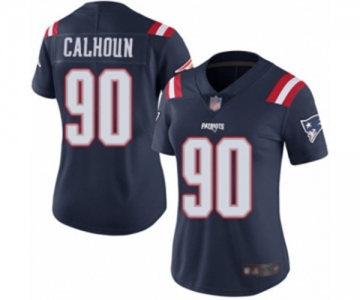 Women's New England Patriots #90 Shilique Calhoun Limited Navy Blue Rush Vapor Untouchable Football Jersey