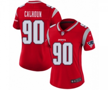 Women's New England Patriots #90 Shilique Calhoun Limited Red Inverted Legend Football Jersey