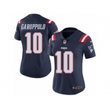 Women's Nike New England Patriots #10 Jimmy Garoppolo Limited Navy Blue Rush NFL Jersey