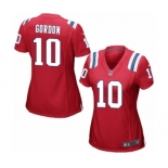 Women's Nike New England Patriots #10 Josh Gordon Game Red Alternate NFL Jersey